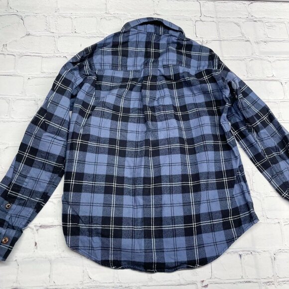 Brooks Brothers Fleece Flannel Button-up Kids S Blue Cotton - Picture 4 of 6